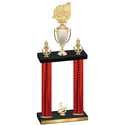Double Red Carbon Fiber Third Place Swimming Trophy