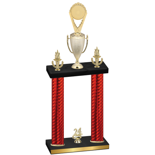 Double Red Carbon Fiber Year Insert Trophy