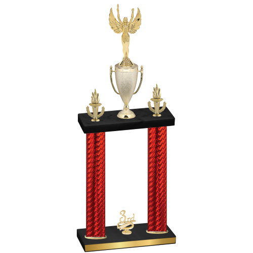 Double Red Carbon Fiber Third Place Victory Trophy