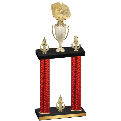 Double Red Carbon Fiber Victory Basketball Trophy