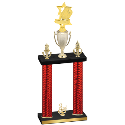 Double Red Carbon Fiber Third Place Pickleball Trophy