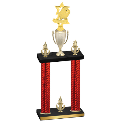 Double Red Carbon Fiber Victory Pickleball Trophy