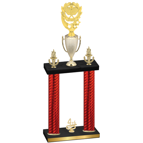 Double Red Carbon Fiber Fourth Place Pickleball Trophy