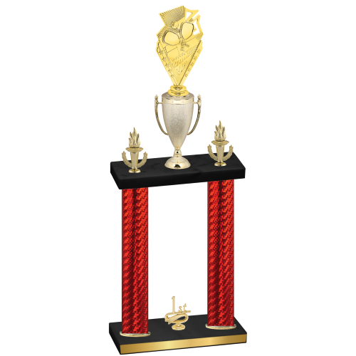 Double Red Carbon Fiber First Place Pickleball Trophy
