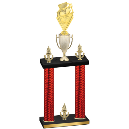 Double Red Carbon Fiber Victory Pickleball Trophy