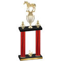 Double Red Carbon Fiber Second Place Horses Trophy