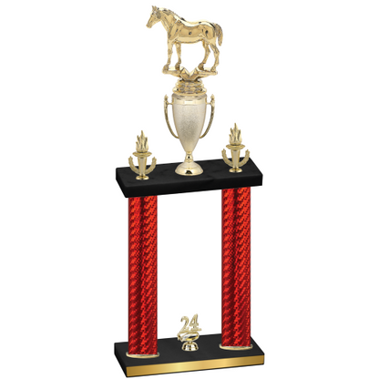 Double Red Carbon Fiber Year Horses Trophy