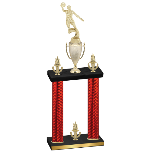 Double Red Carbon Fiber Victory Basketball Trophy