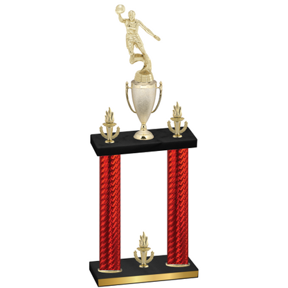 Double Red Carbon Fiber Victory Basketball Trophy