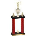 Double Red Carbon Fiber Third Place Archery Trophy