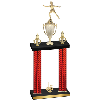 Double Red Carbon Fiber First Place Skater Trophy