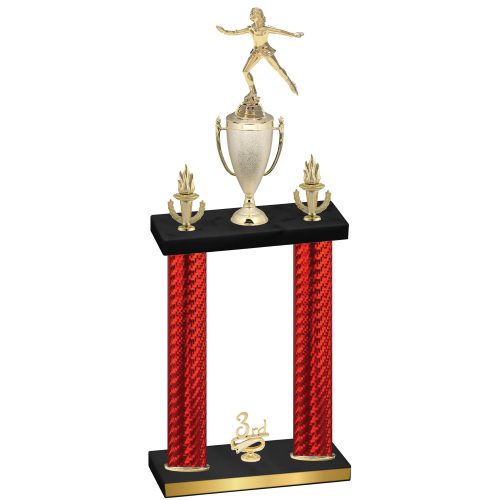 Double Red Carbon Fiber Third Place Skater Trophy