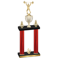 Double Red Carbon Fiber Fourth Place Weights Trophy