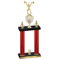 Double Red Carbon Fiber Year Weights Trophy
