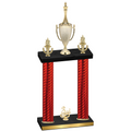 Double Red Carbon Fiber Third Place Chess Trophy