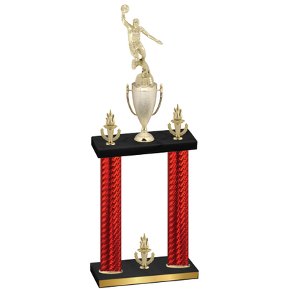 Double Red Carbon Fiber Victory Basketball Trophy