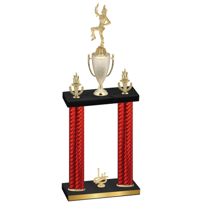 Double Red Carbon Fiber First Place Majorette Trophy