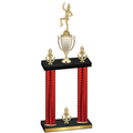 Double Red Carbon Fiber Victory Majorette Trophy