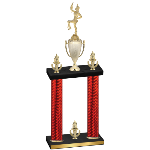Double Red Carbon Fiber Victory Majorette Trophy