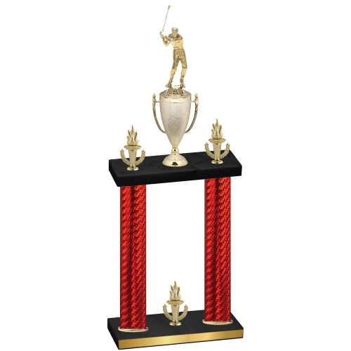 Double Red Carbon Fiber Victory Golf Trophy