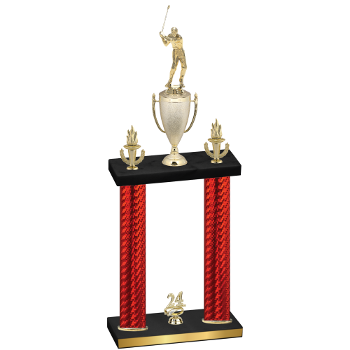 Double Red Carbon Fiber Year Golf Trophy