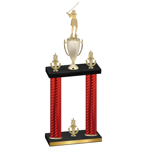 Double Red Carbon Fiber Victory Golf Trophy