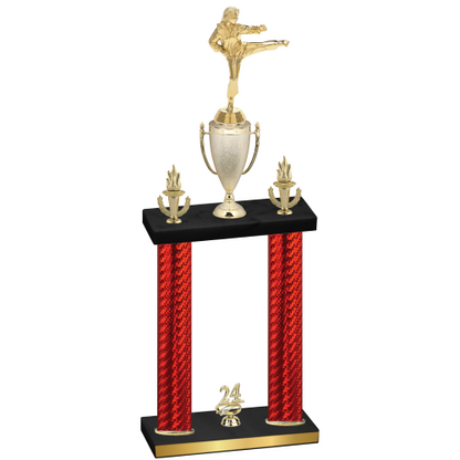 Double Red Carbon Fiber Year Karate Trophy