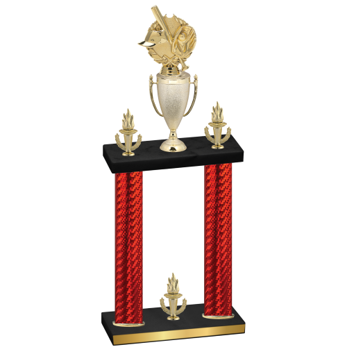 Double Red Carbon Fiber Victory Baseball Trophy