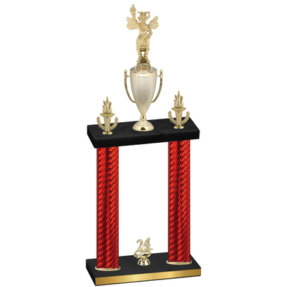 Double Red Carbon Fiber Year Academics Trophy
