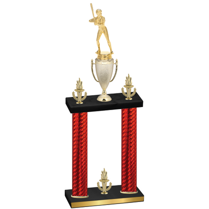 Double Red Carbon Fiber Victory Softball Trophy