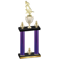 Double Purple Carbon Fiber Victory Football Trophy