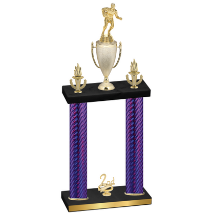 Double Purple Carbon Fiber Second Place Rugby Trophy
