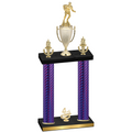 Double Purple Carbon Fiber Fourth Place Rugby Trophy