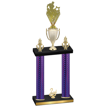 Double Purple Carbon Fiber Second Place Rugby Trophy