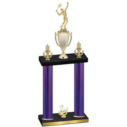 Double Purple Carbon Fiber Second Place Tennis Trophy