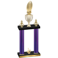 Double Purple Carbon Fiber First Place Football Trophy