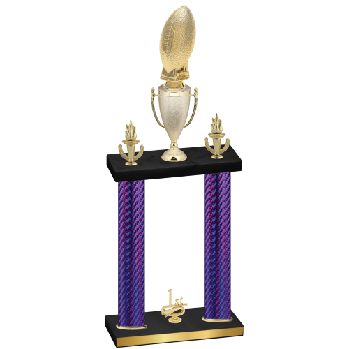 Double Purple Carbon Fiber First Place Football Trophy