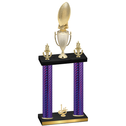 Double Purple Carbon Fiber First Place Football Trophy