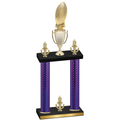Double Purple Carbon Fiber Victory Football Trophy
