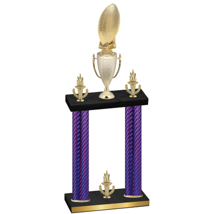 Double Purple Carbon Fiber Victory Football Trophy