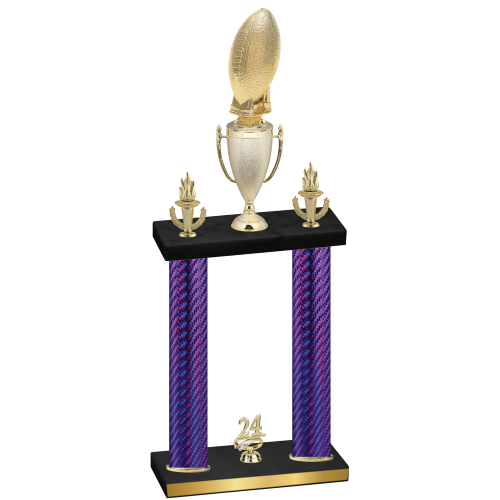 Double Purple Carbon Fiber Year Football Trophy