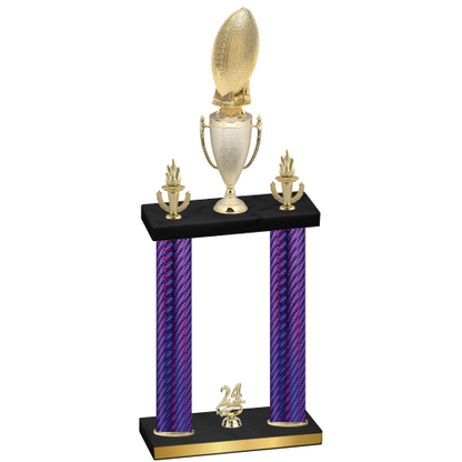 Double Purple Carbon Fiber Year Football Trophy