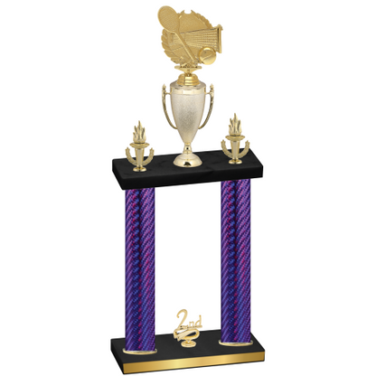 Double Purple Carbon Fiber Second Place Tennis Trophy