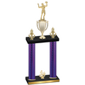 Double Purple Carbon Fiber Fourth Place Volleyball Trophy
