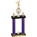 Double Purple Carbon Fiber Fourth Place Volleyball Trophy