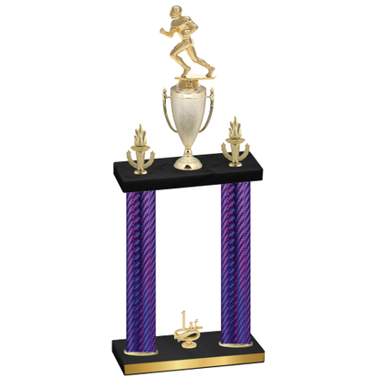 Double Purple Carbon Fiber First Place Football Trophy