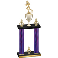 Double Purple Carbon Fiber Victory Football Trophy