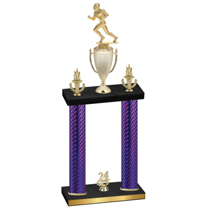 Double Purple Carbon Fiber Year Football Trophy