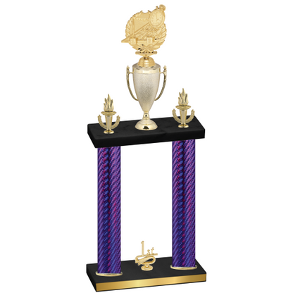 Double Purple Carbon Fiber First Place Swimming Trophy