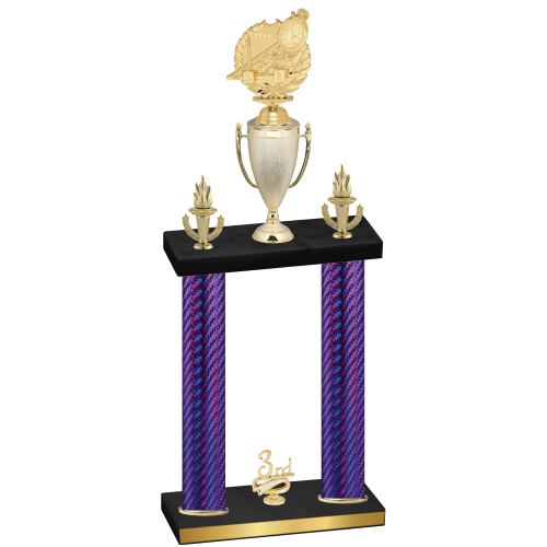 Double Purple Carbon Fiber Third Place Swimming Trophy